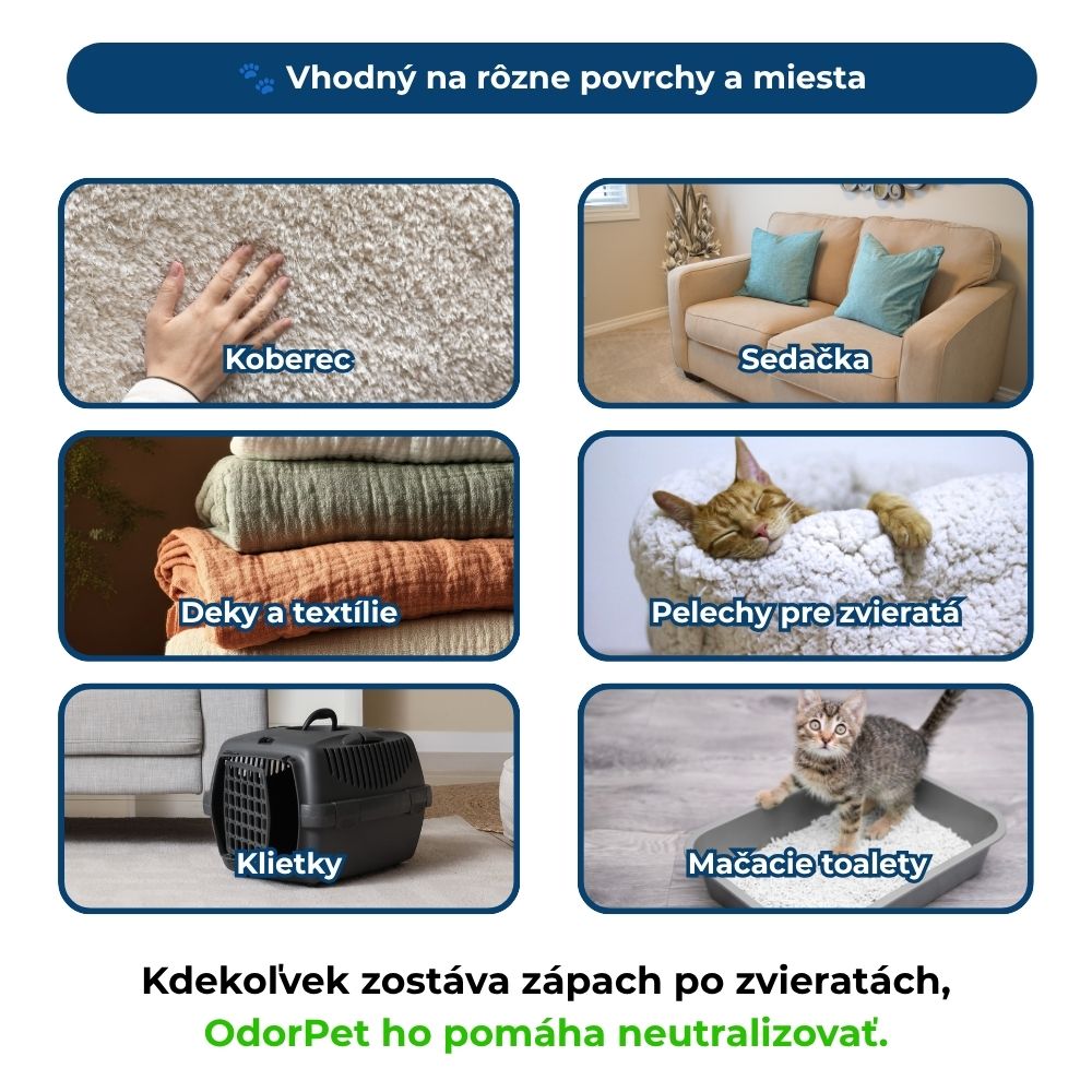 OdorPet – Rýchly odstraňovač pachov po zvieratách